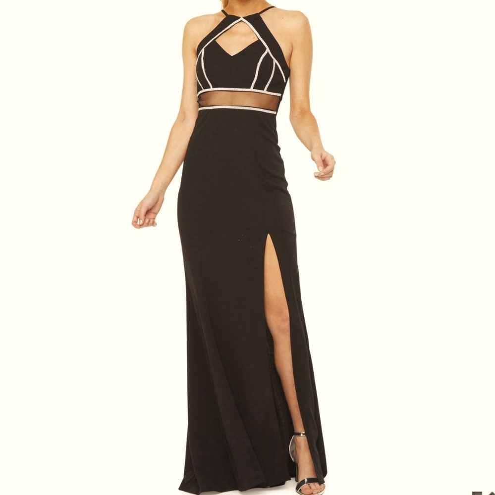 Social Code Black Sheath and Rhinestone Dress